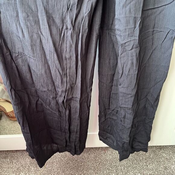 PrAna Fernie Wide Leg Jumpsuit sleeveless black gauze bohemian size‎ M NWT - Picture 7 of 15